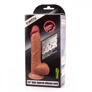 Lovetoy - Dual Layered Silicone Dildo, 22 cm