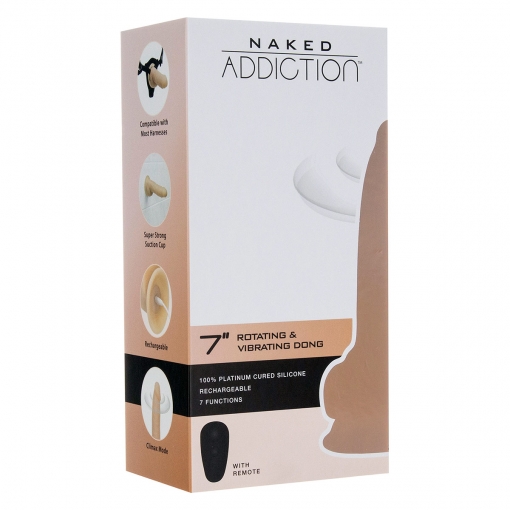 Naked Addiction – Rotating & Vibrating Dong, 18 cm