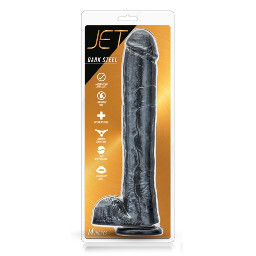 Jet - Dark Steel Dildo, 35 cm