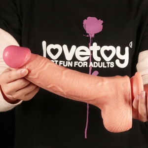 Lovetoy - Dual Layered Silicone Dildo, 25 cm