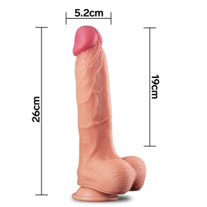 Lovetoy - Dual Layered Silicone Dildo, 25 cm