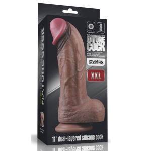 Lovetoy - Dual Layered Silicone Dildo, 27 cm