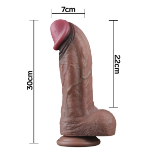 Lovetoy - Dual Layered Silicone Dildo, 27 cm