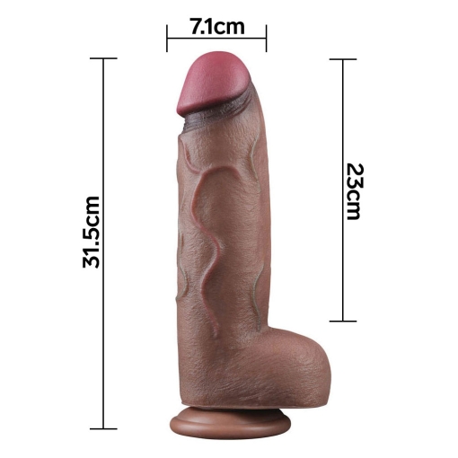 Lovetoy - Dual Layered Silicone Dildo Thick, 30 cm
