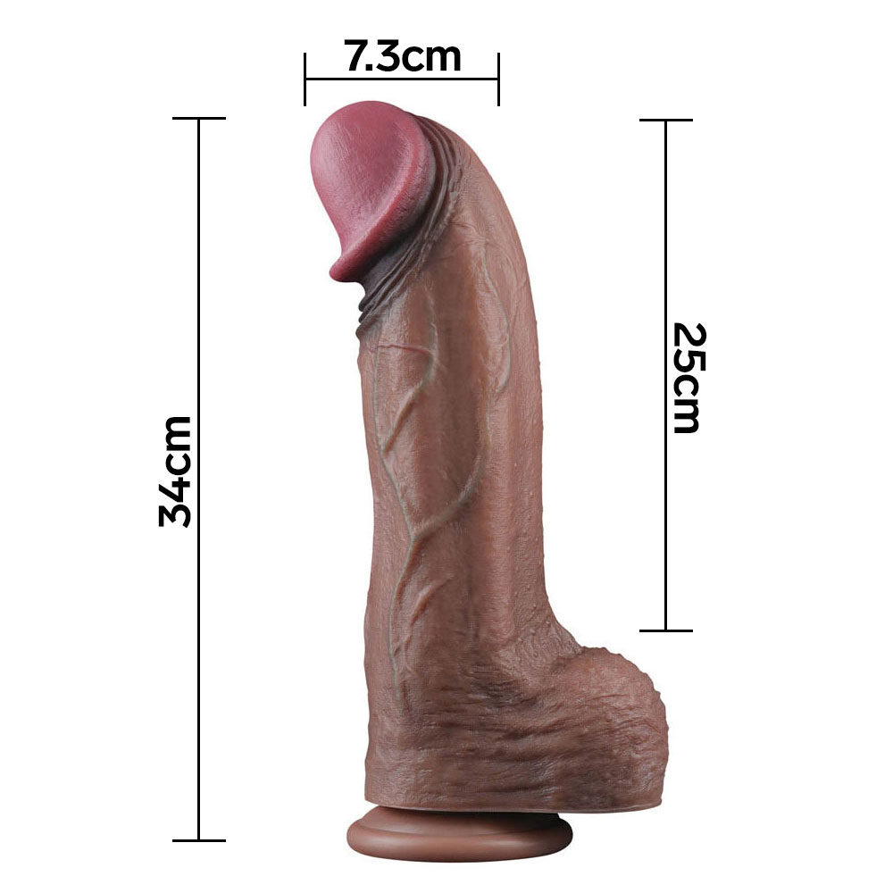 Lovetoy - Dual Layered Silicone Dildo, 33 cm