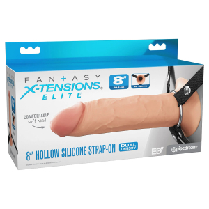 Fantasy X-Tensions Elite – Silikonski strap-on s utorom 20 cm