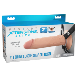 Fantasy X-Tensions Elite – Silikonski strap-on s utorom 18 cm