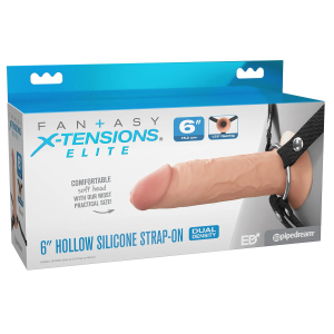 Fantasy X-Tensions Elite – Silikonski strap-on s utorom 16 cm