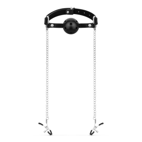 Bedroom Fantasies – Ball Gag With Nipple Clamps