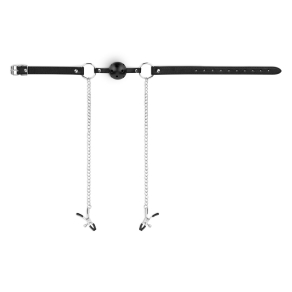 Bedroom Fantasies – Ball Gag With Nipple Clamps