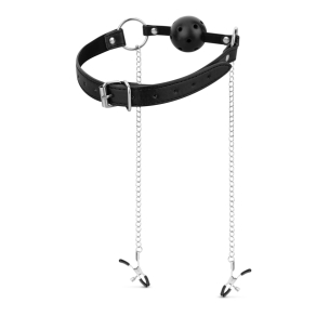 Bedroom Fantasies – Ball Gag With Nipple Clamps